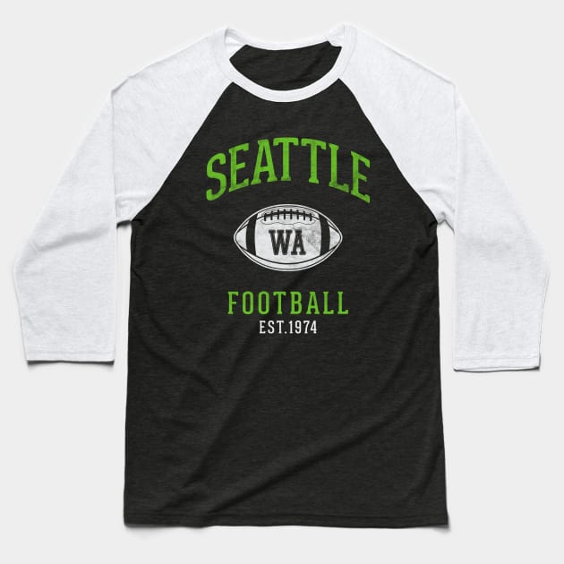 Distressed Vintage Seattle Seahawks Football Tailgate Gift Baseball T-Shirt by BooTeeQue